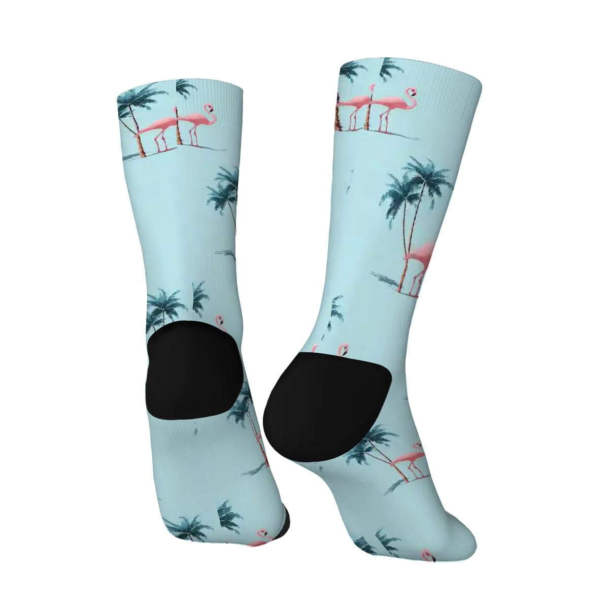 Flamingos and Palm Trees