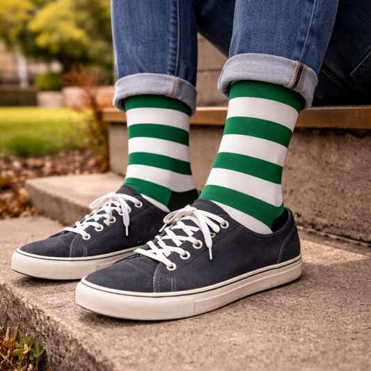 Green and White Stripes