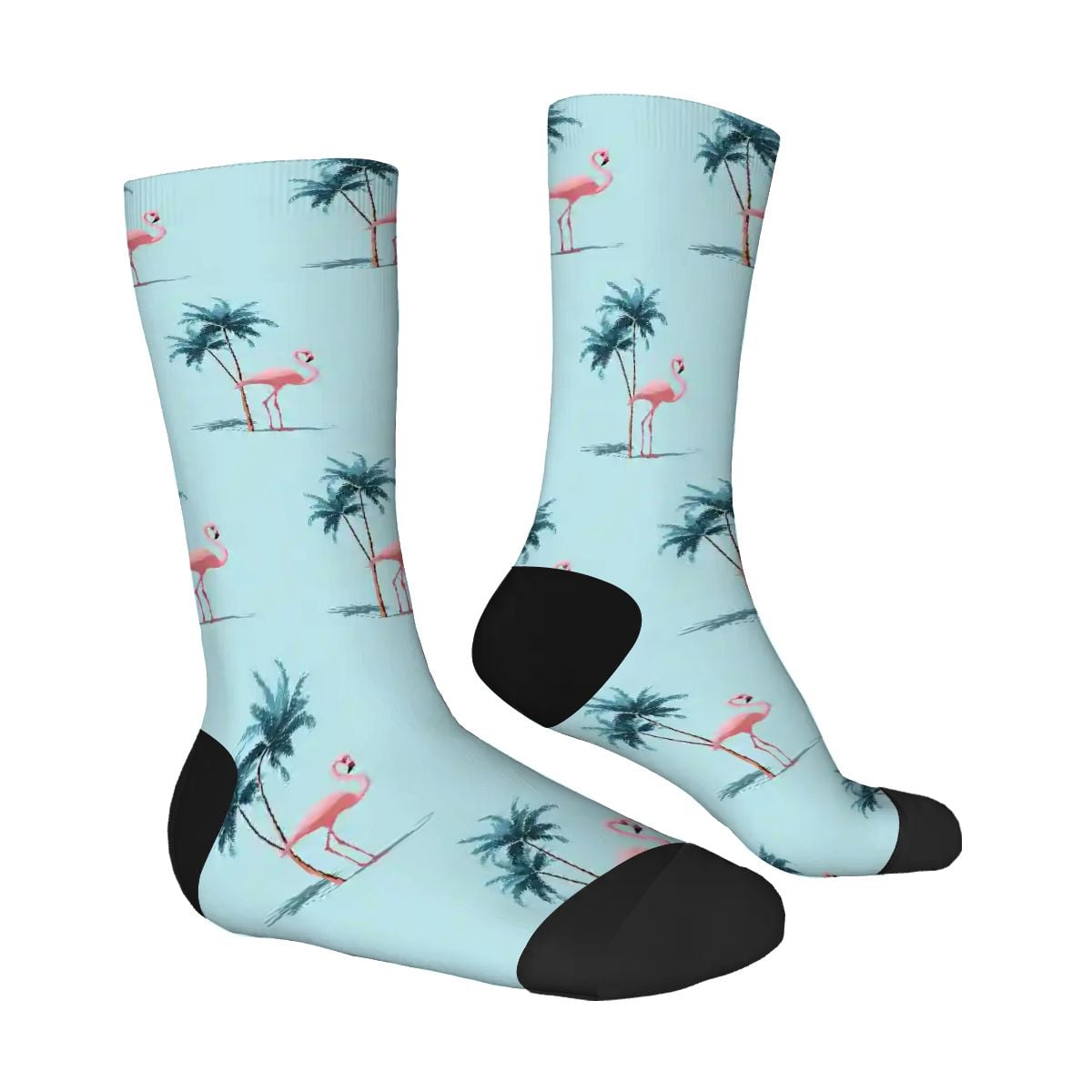 Flamingos and Palm Trees