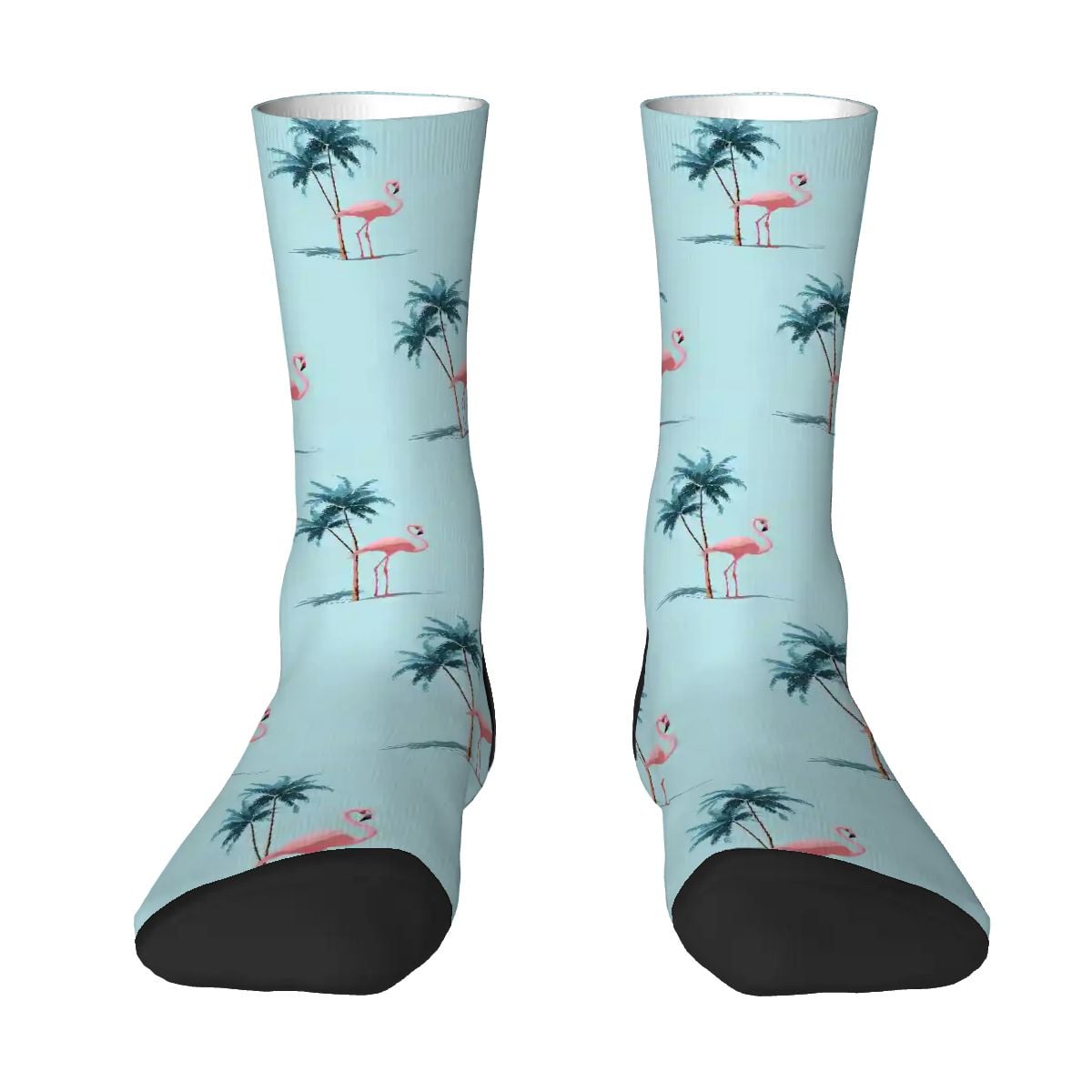 Flamingos and Palm Trees