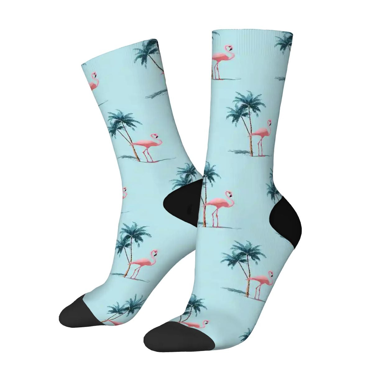 Flamingos and Palm Trees